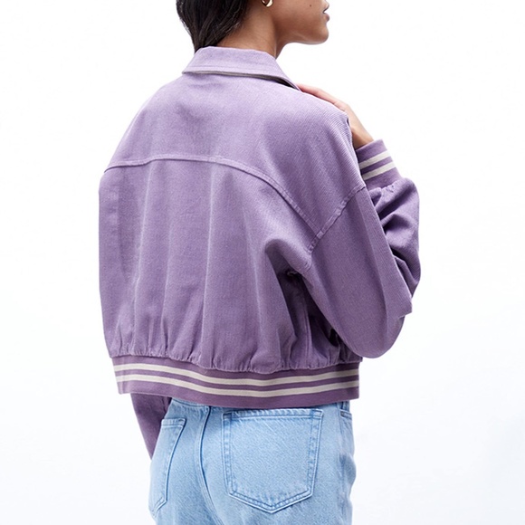 Pacsun LA Hearts Purple Corduroy Bomber Jacket - Picture 3 of 4